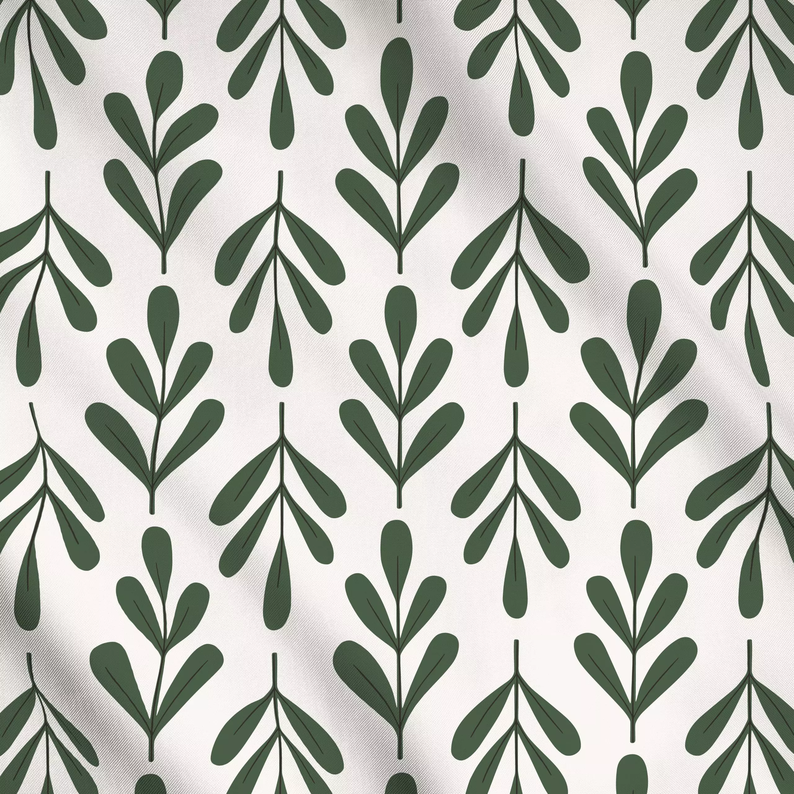 Meterware Winter Floral dark green beige - Weihnachten, Winter, Symbole & Muster - von „Kathrin Woo"; Muster, Weihnachten, b...