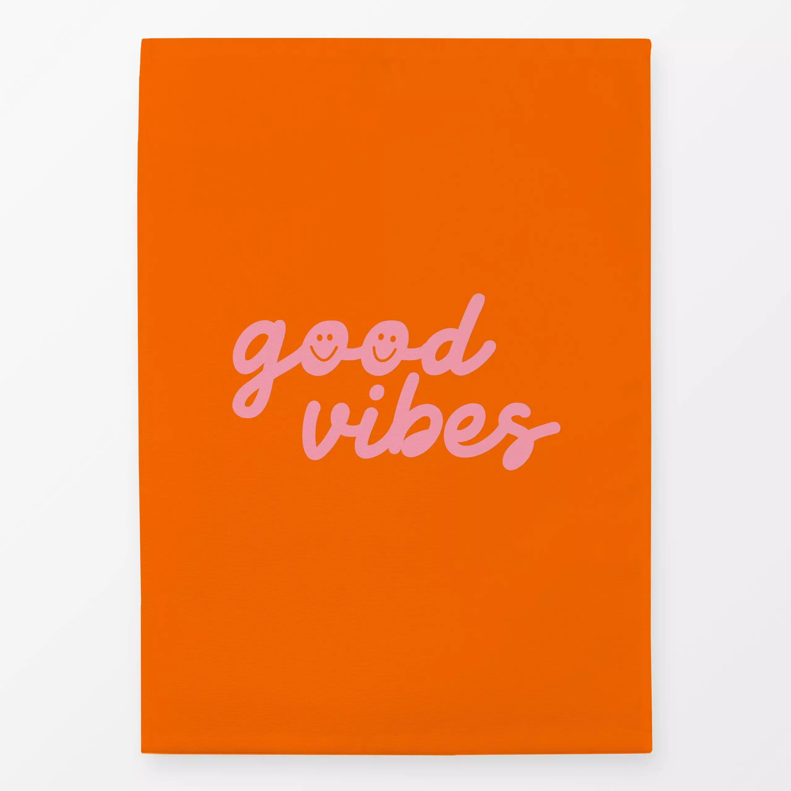Geschirrtücher good vibes orange - Sommer, Sprüche & Schriftzüge - von „Kerstin Ax"; Meer, Strand, blau, Lettering, smile, s...