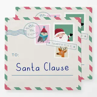 Servietten Weihnachtspost an Santa Clause
