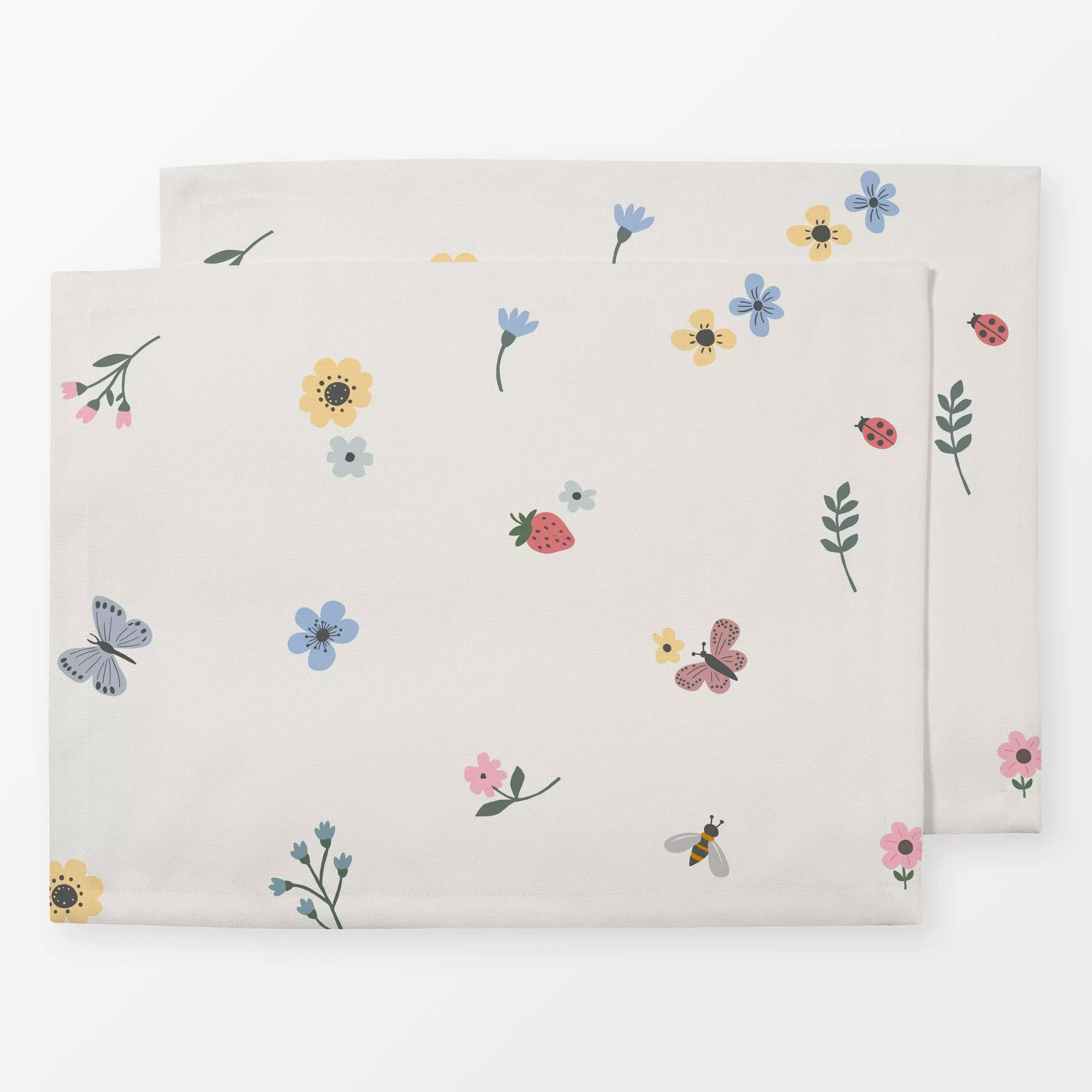 Tischset Blüten Bienchen Schmetterlinge, Blumen, Ostern, von Studio Kesse