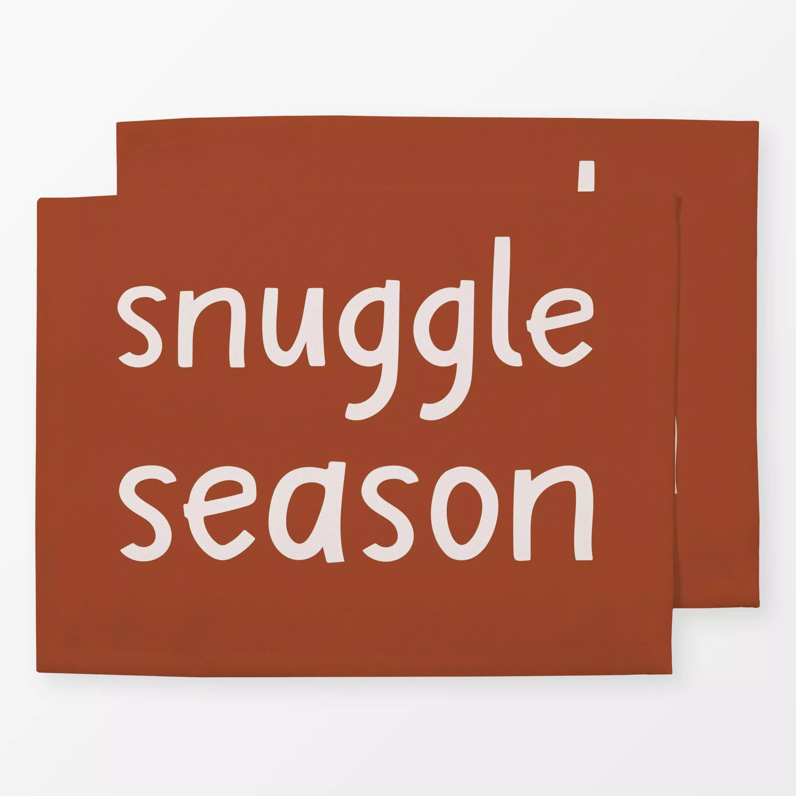 Tischset Snuggle Season Spruch Braun - Herbst, Sprüche & Schriftzüge - von „Kathrin Woo"; boho, modern, Spruchkissen, Herbst...