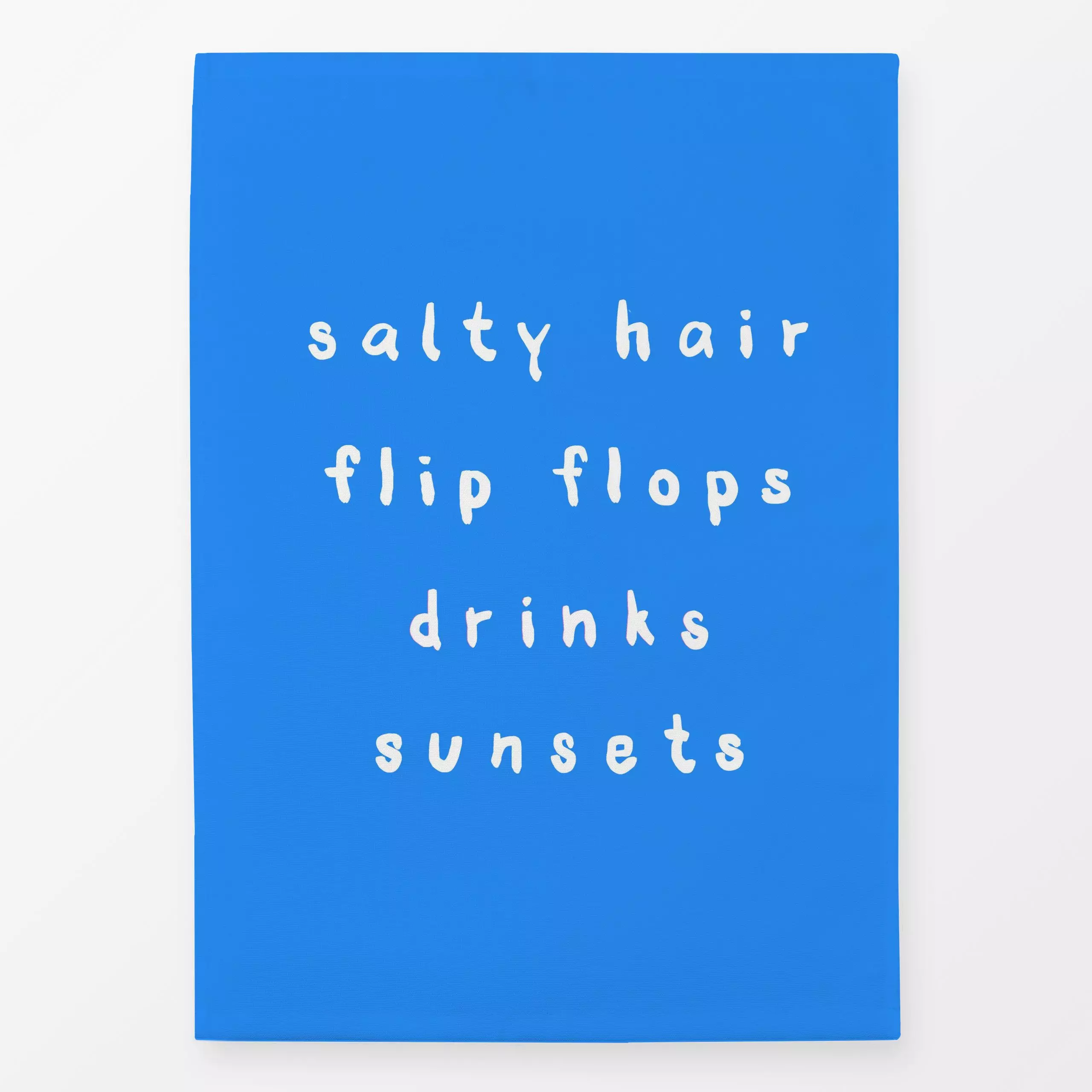 Geschirrtücher Summer Vibes Weiß Auf Azurblau - Sommer, Sprüche & Schriftzüge - von „Alisa Knöß“; maritim, Spruchkissen, Gar...