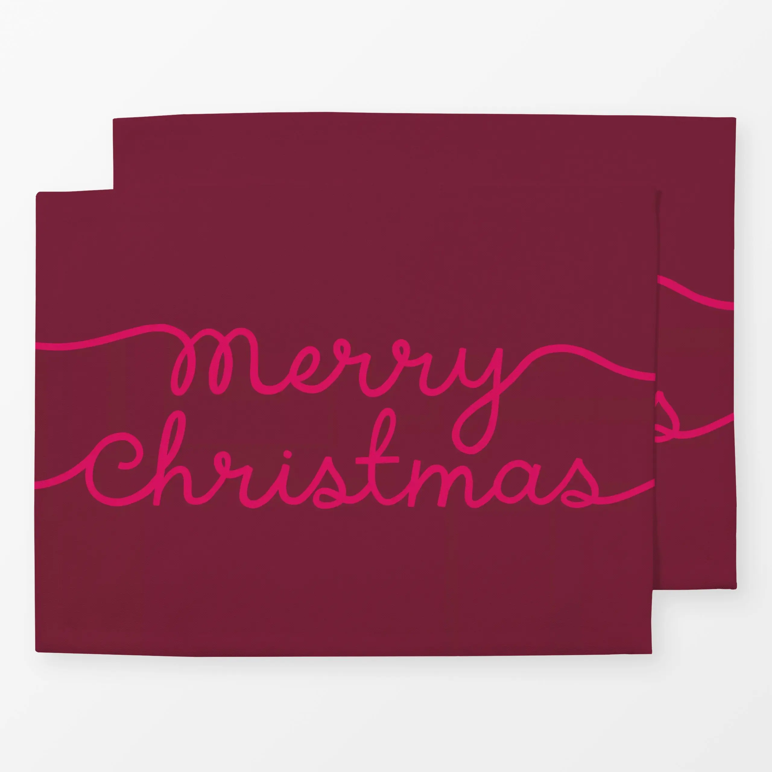 Tischset Merry Christmas pink rot - Weihnachten, Winter - von „Studio Kesse"