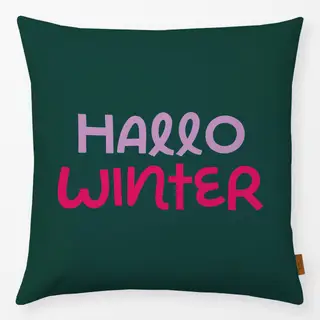 Kissen Hallo Winter grün