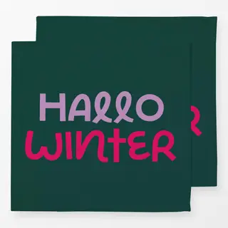 Servietten Hallo Winter grün