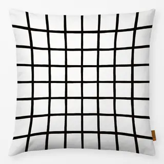 Kissen Karo Muster Schwarz Weiß
