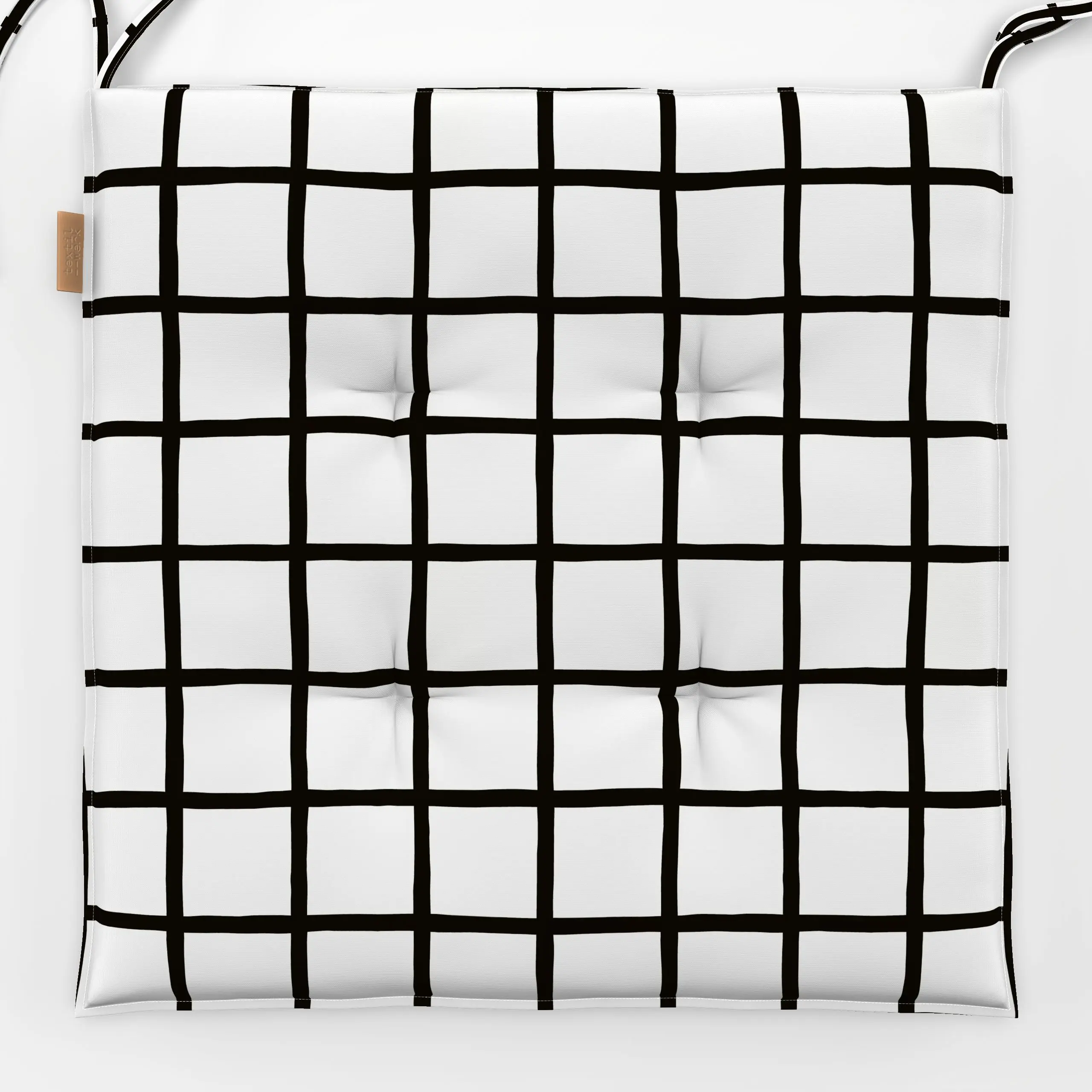 Sitzkissen Karo Muster Schwarz Weiß - Symbole & Muster - von „Kathrin Woo"; Muster, modern, grid, Karo, minimalistisch, Karo...