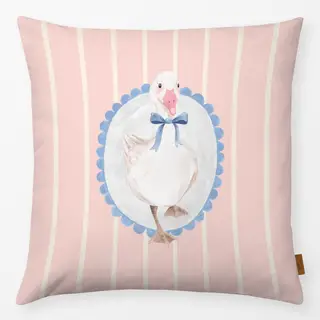 Kissen Gans gestreift rosa