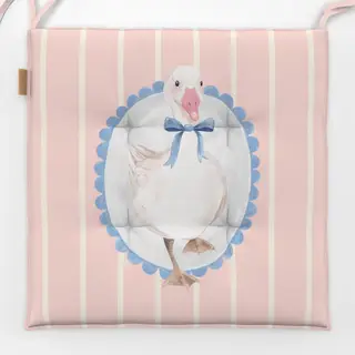 Sitzkissen Gans gestreift rosa