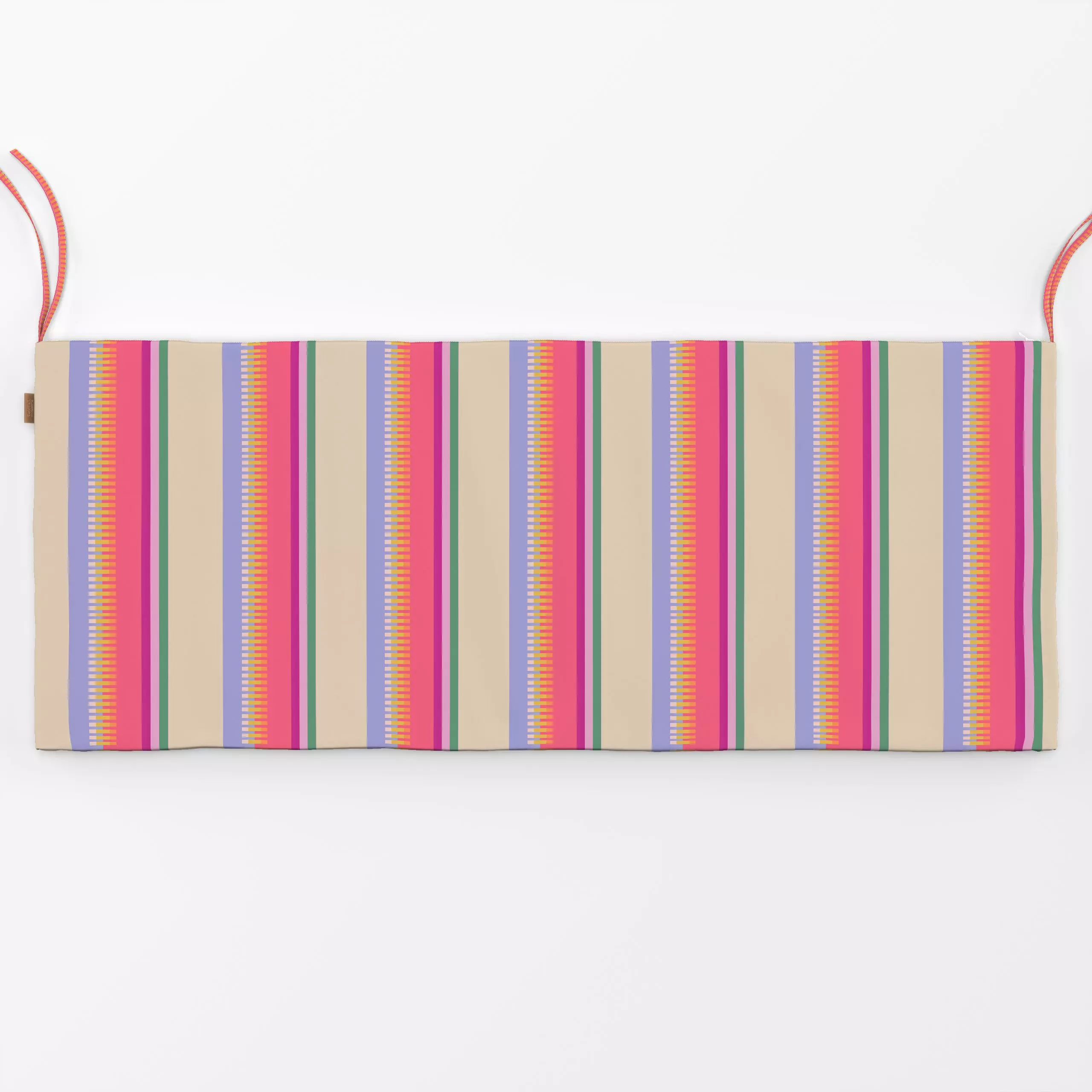 Bankauflage Warmer Sommer Streifen - Sommer, Symbole & Muster - von „Alisa Knöß"; Streifen, beige, pink, gelb, hellblau, gru...