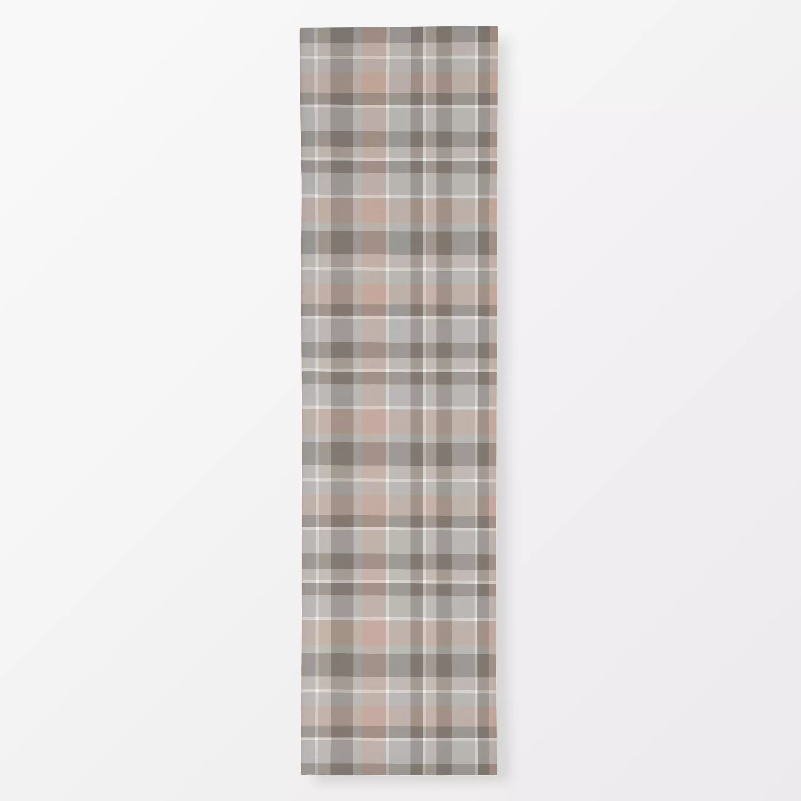 Tischläufer Cozy Cottage Checks nude - Winter, Symbole & Muster - von „Karen Menzenbach"; abstrakt, rosa, beige, grafisch, W...