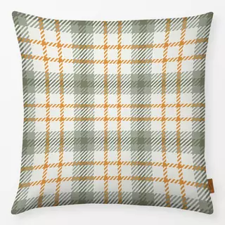 Kissen Kleines Herbstplaid grün