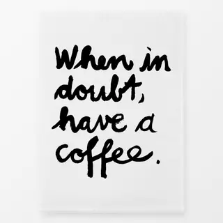 Geschirrtücher Coffee Spruch Typo Schwarzweiß