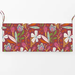 Bankauflage Tropische Blüten bordeaux