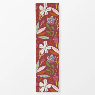 Tischläufer Tropische Blüten bordeaux