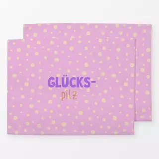 Tischset Herbstliebe Glückspilz typo