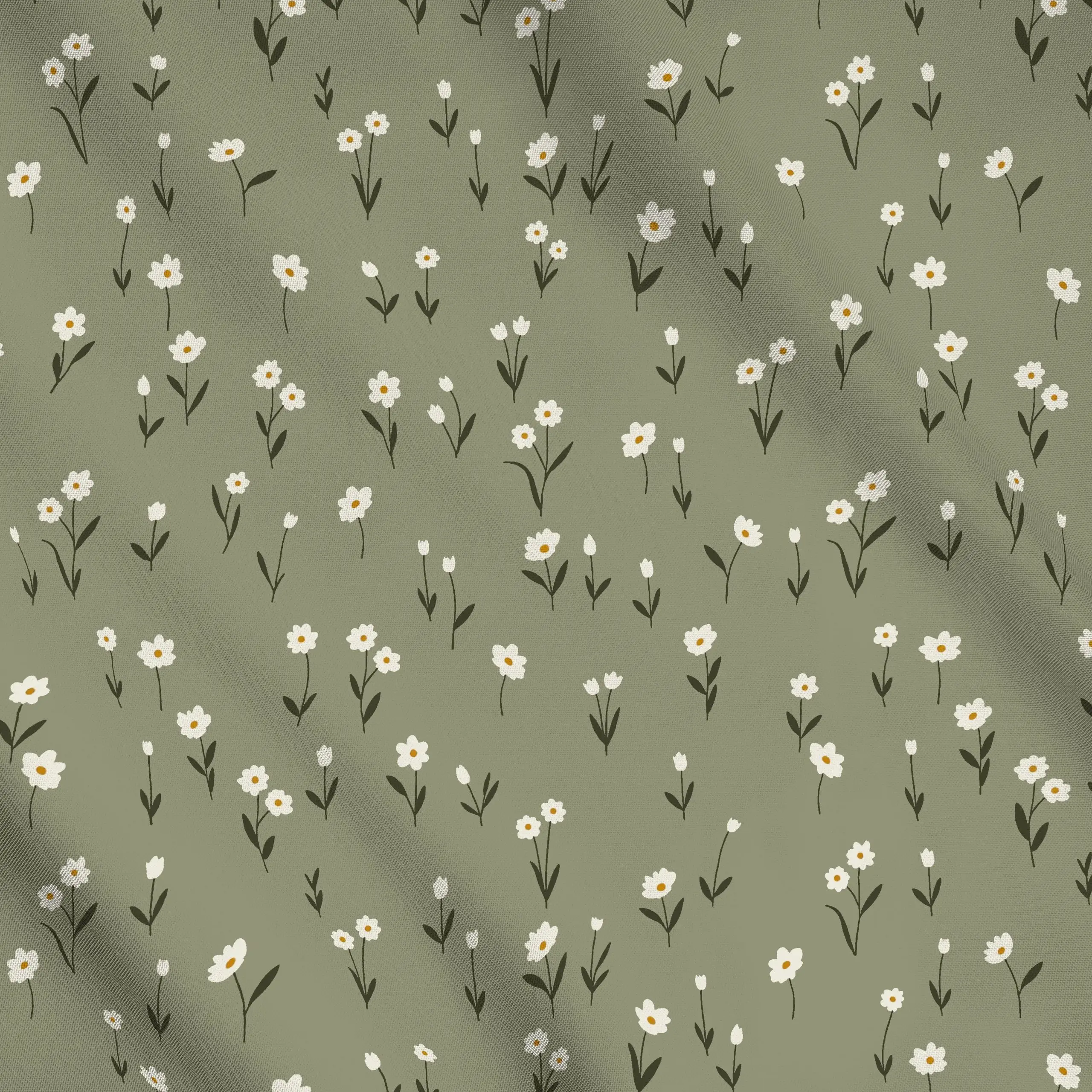 Meterware Blumenwiese Frühling grün, Blumen, Ostern, von Studio Kesse x petitsourirdesign