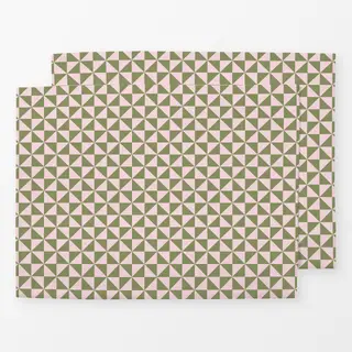 Tischset Dreiecke grün rosa