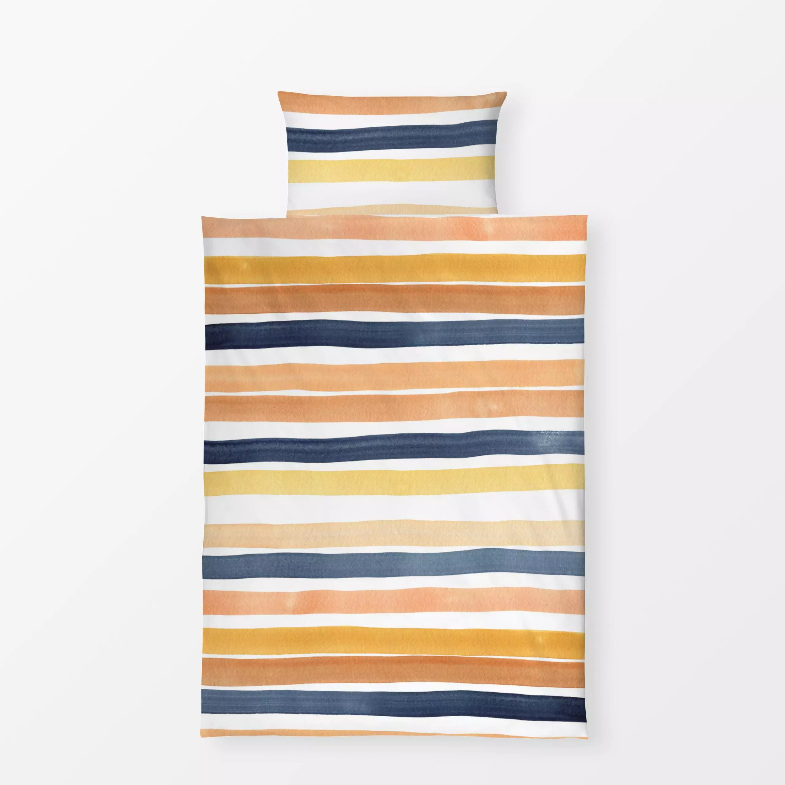 Bettwäsche Summer Stripes - Sommer, Symbole & Muster - von „Sophie Reusche"; Muster, Wasserfarben, Aquarell, linie, Pinsel, ...
