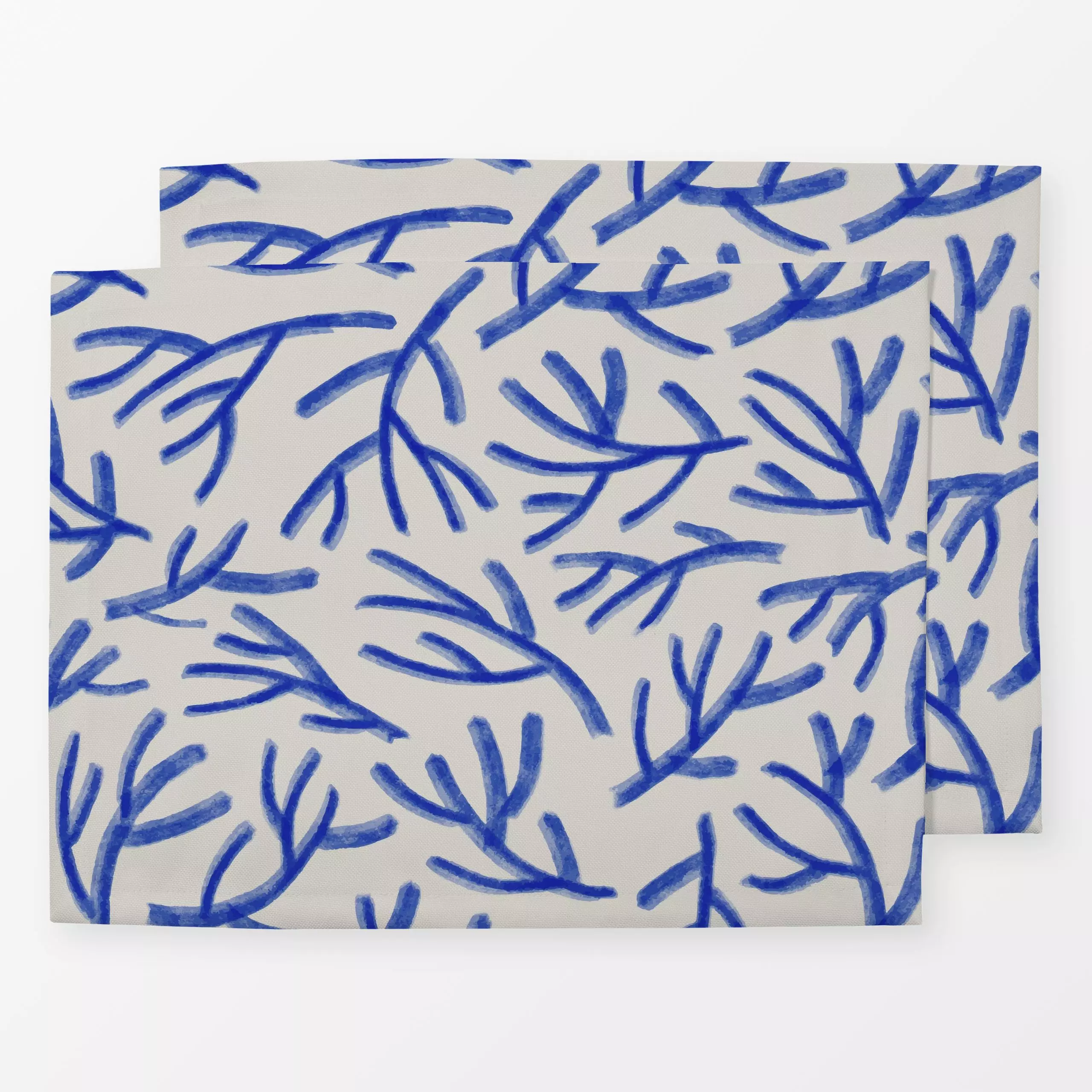 Tischset Vibrant Summer Korallen blau - Sommer, Symbole & Muster - von „Carolin Vonhoff"; boho, Muster, kleingemustert, Meer...