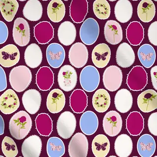 Meterware Bilderrahmen Pattern Burgundy