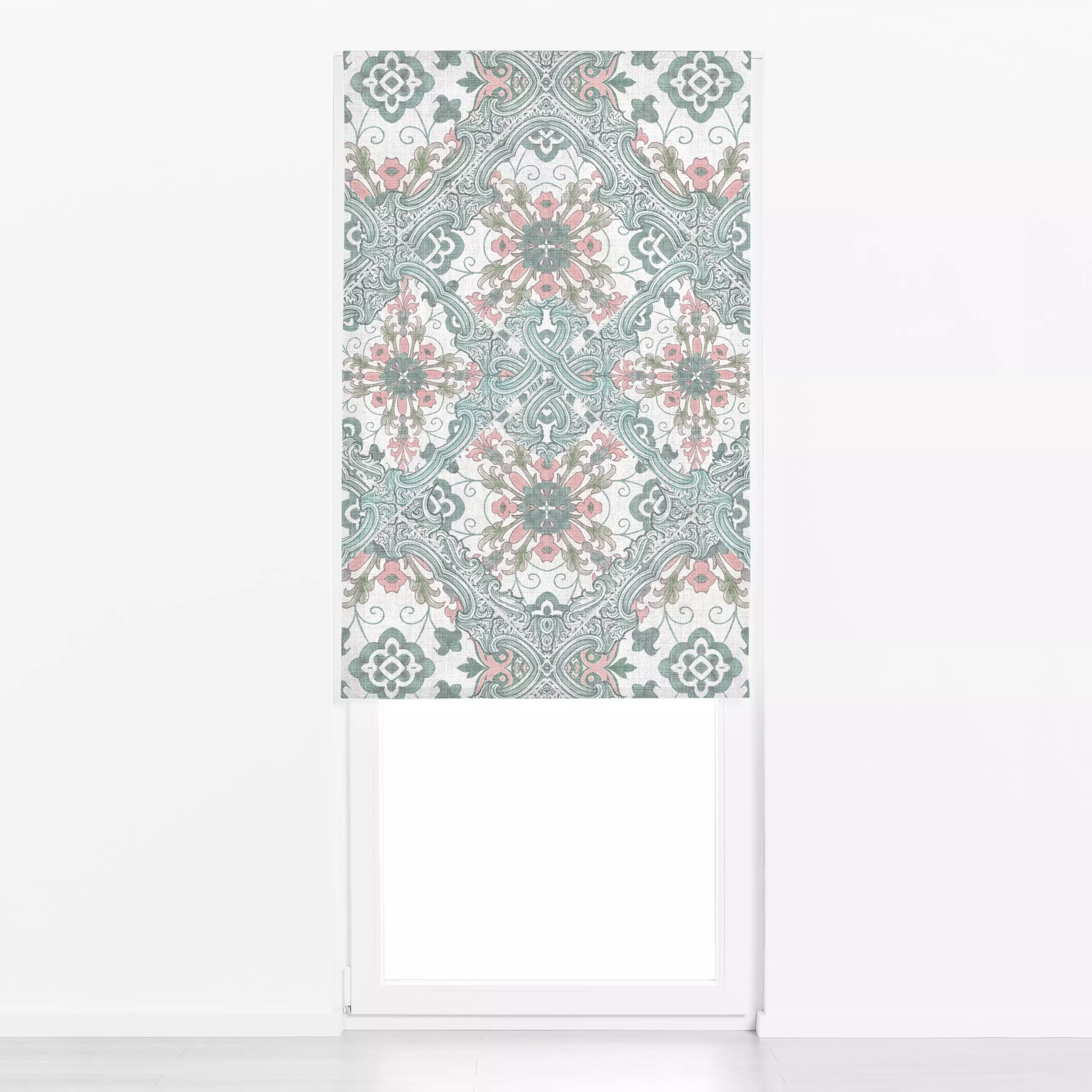 Raffrollo Boho Florale Fliese I - Blumen & Florales, Symbole & Muster, Retro & Vintage - von „Bloomery Decor"; Blumen, Somme...