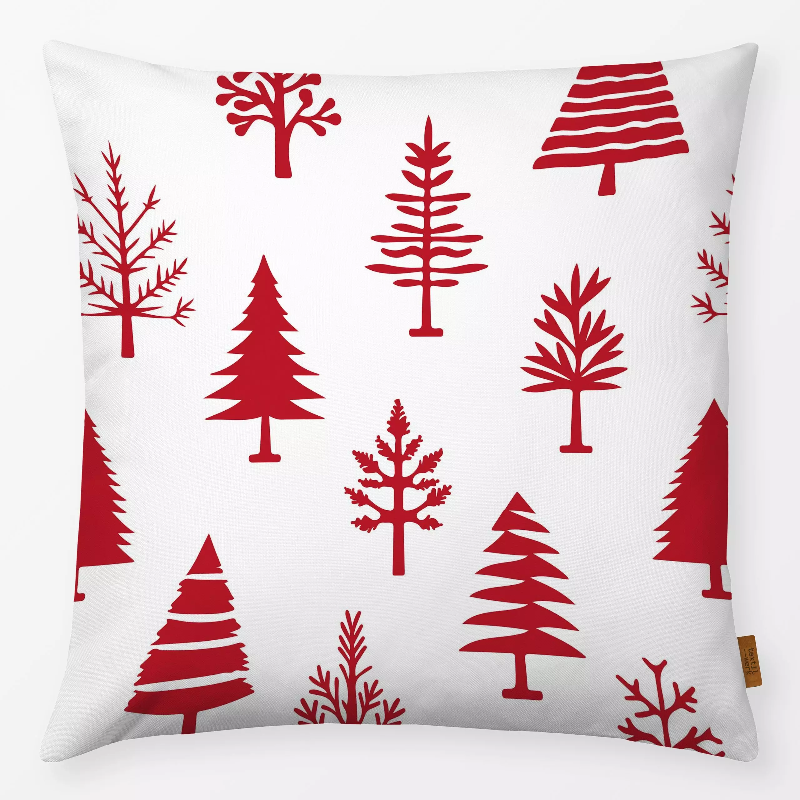 Kissen Nordic Winter Forest - Weihnachten, Winter - von „Andrea Haase"; Natur, Bäume, Wald, Hygge, Weihnachtsbaum, Minimalis...