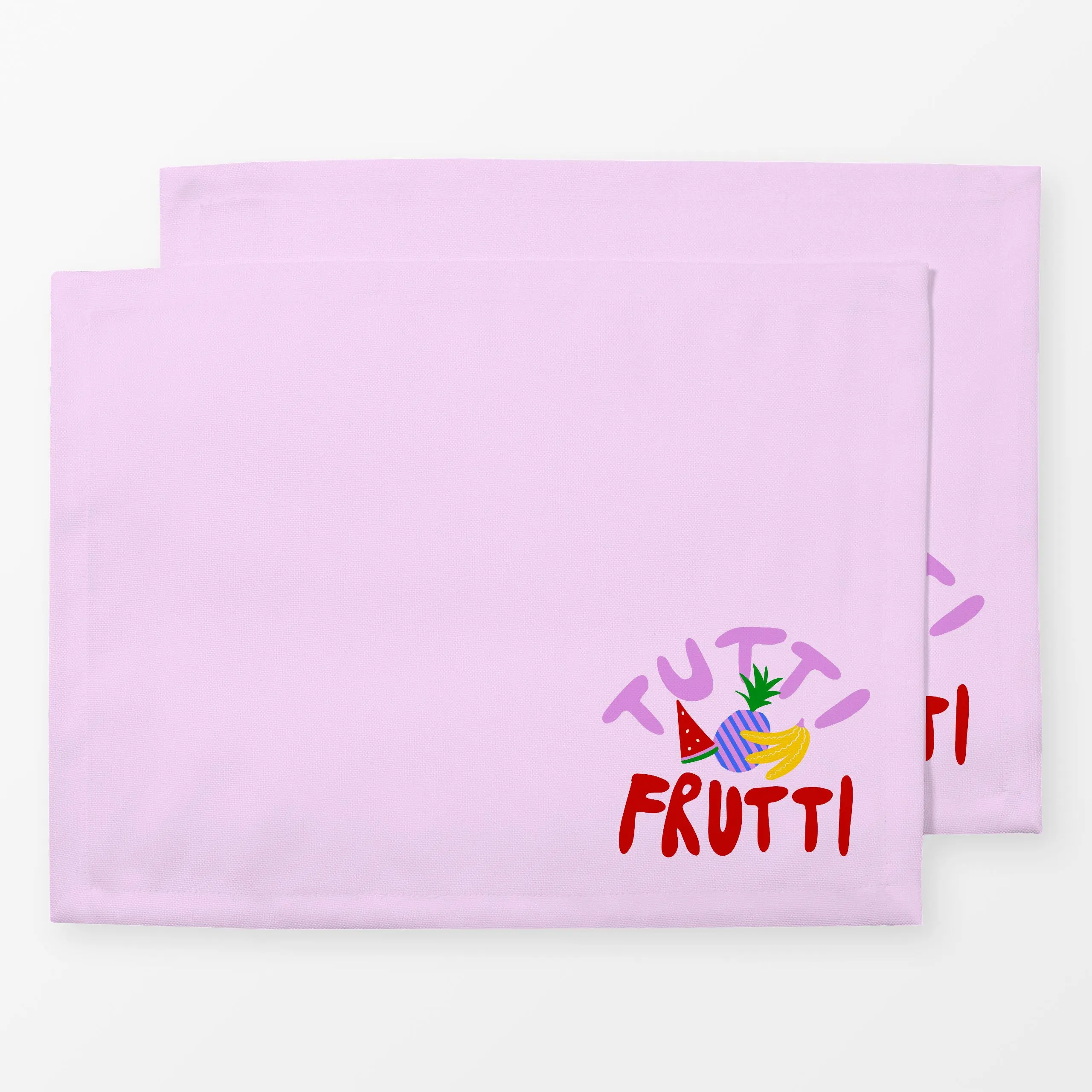 Tischset Tuttii Frutti - Sommer, Sprüche & Schriftzüge - von „Sophie Augustin Illustration"; Ananas, Bananen, Melone, Frücht...