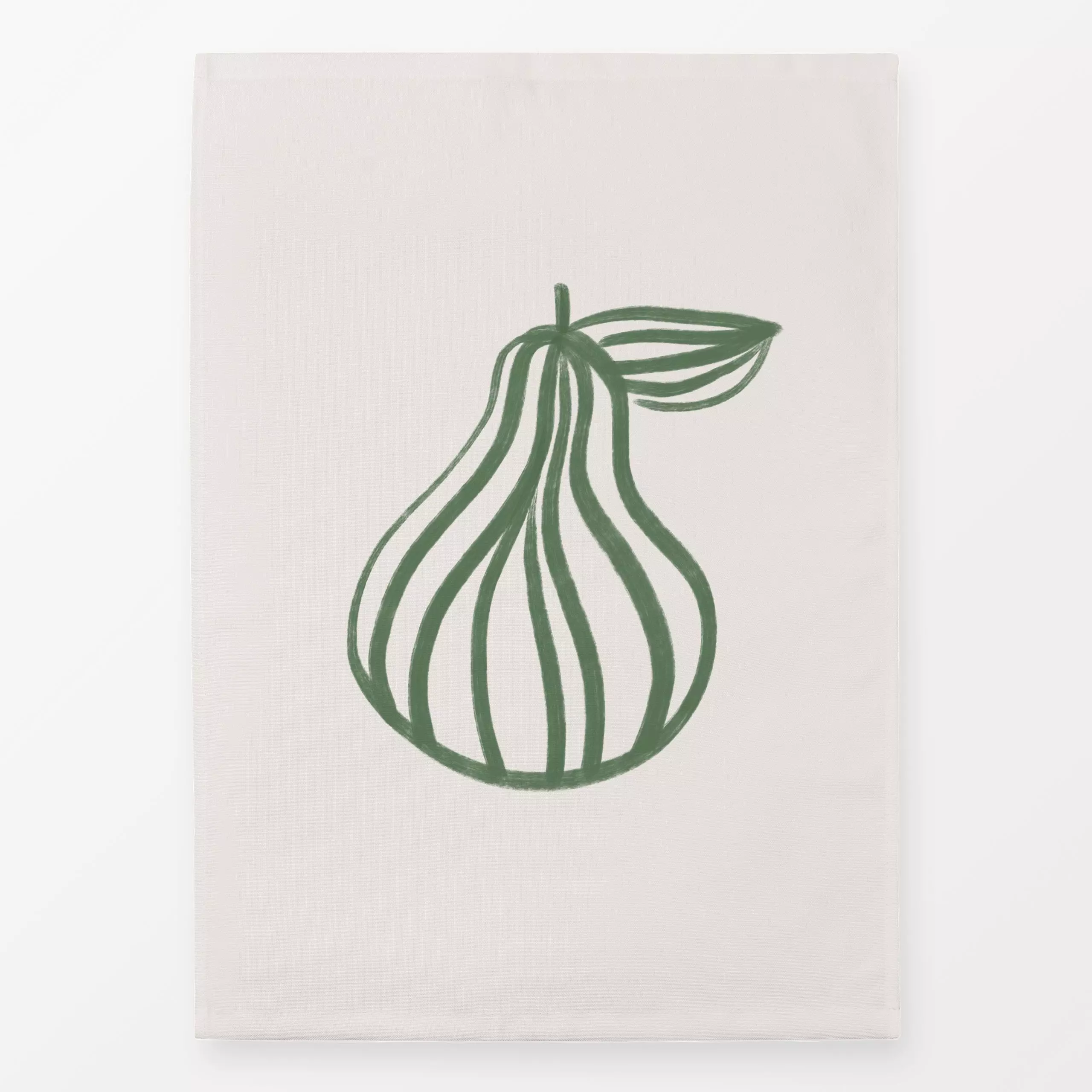 Geschirrtücher Pear green - Herbst, Früchte - von „Kruth Design"; Linien, Streifen, Birne, Herbst, Herbstdeko, herbstlich, g...