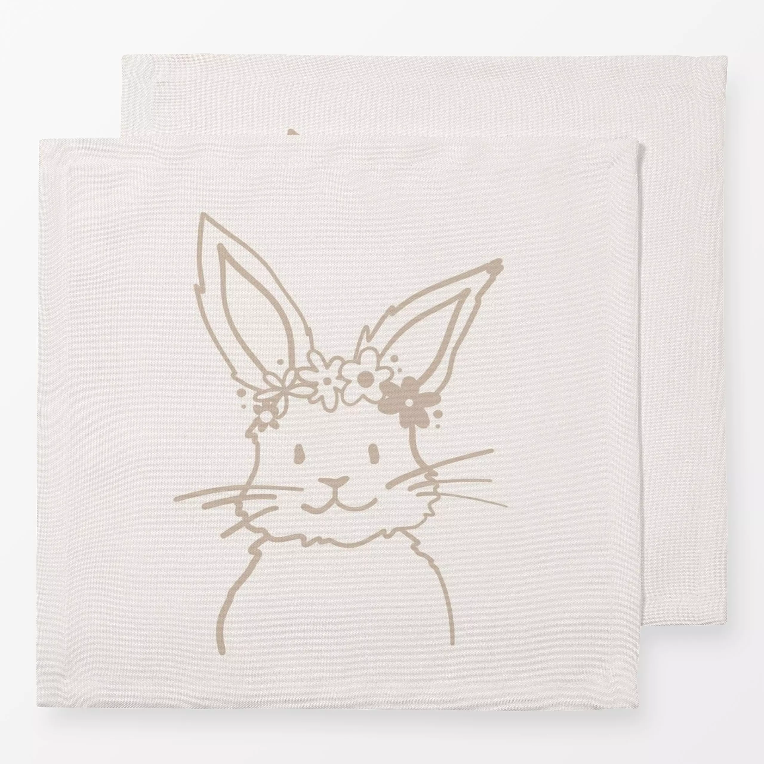 Servietten Flower Bunny - Frühling, Anlässe, Ostern - von „Kruth Design"; Blumen, Hase, Ostern, Osterhase, geschenkidee, Gar...