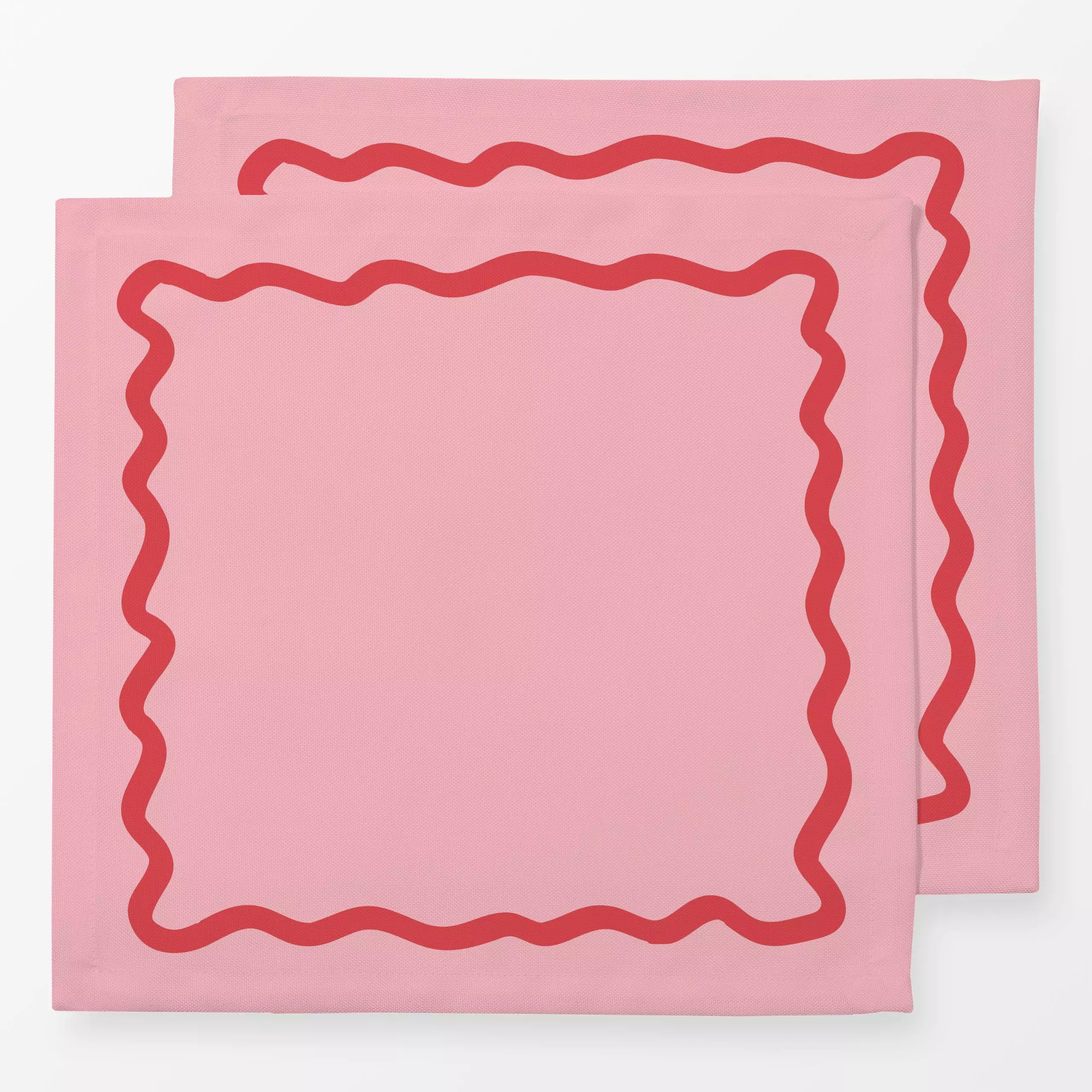 Servietten Wellenrand Pink Red - Sommer, Symbole & Muster - von „textilwerk"; Sommer, wellen, summer, waves, textilwerk, Sum...