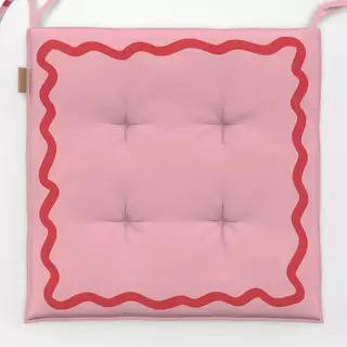 Sitzkissen Wellenrand Pink Red
