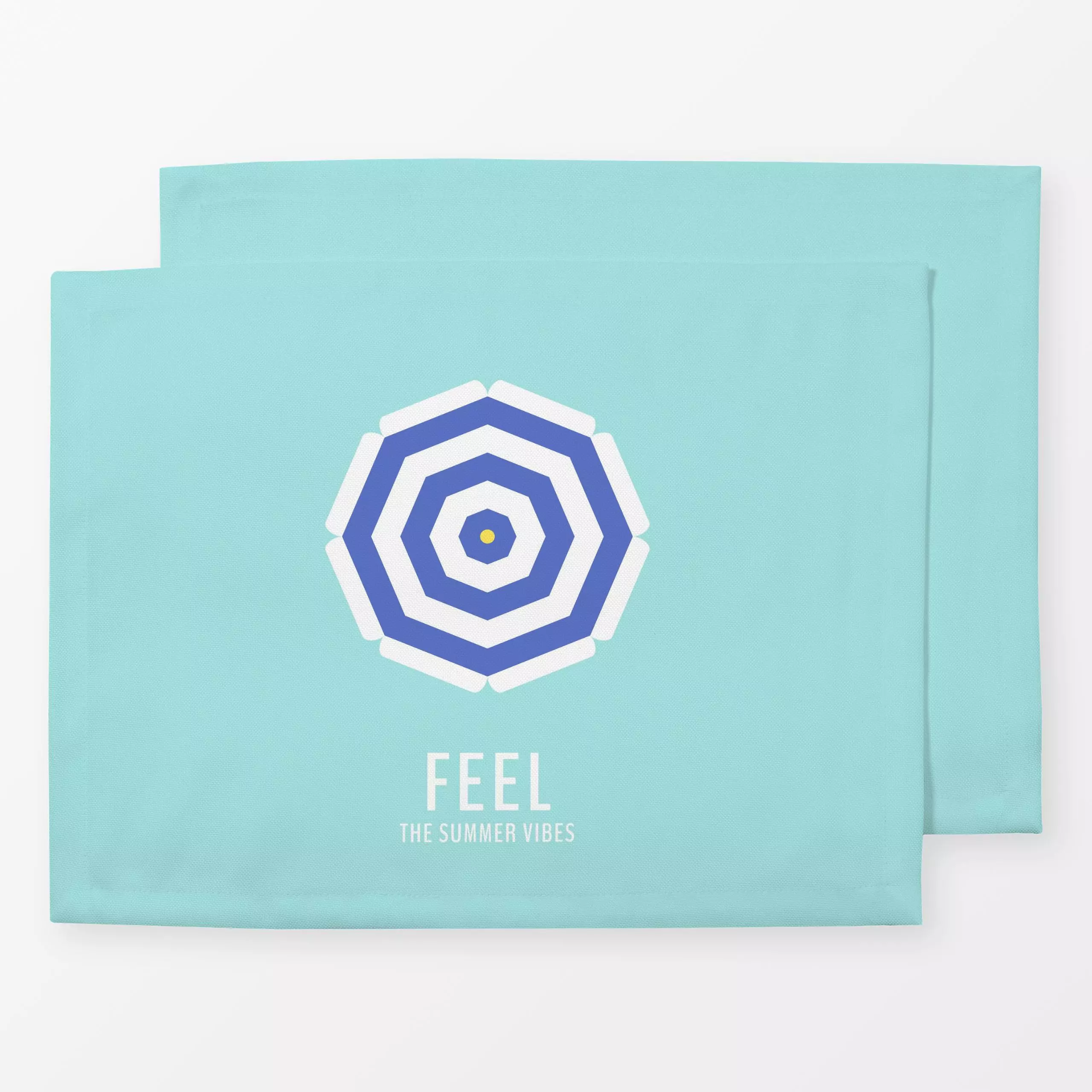 Tischset Feel the summer vibes - Sommer, Symbole & Muster - von „Jana Moßmann"; Strand, Sonne, Urlaub, summer, Beach, Happy,...