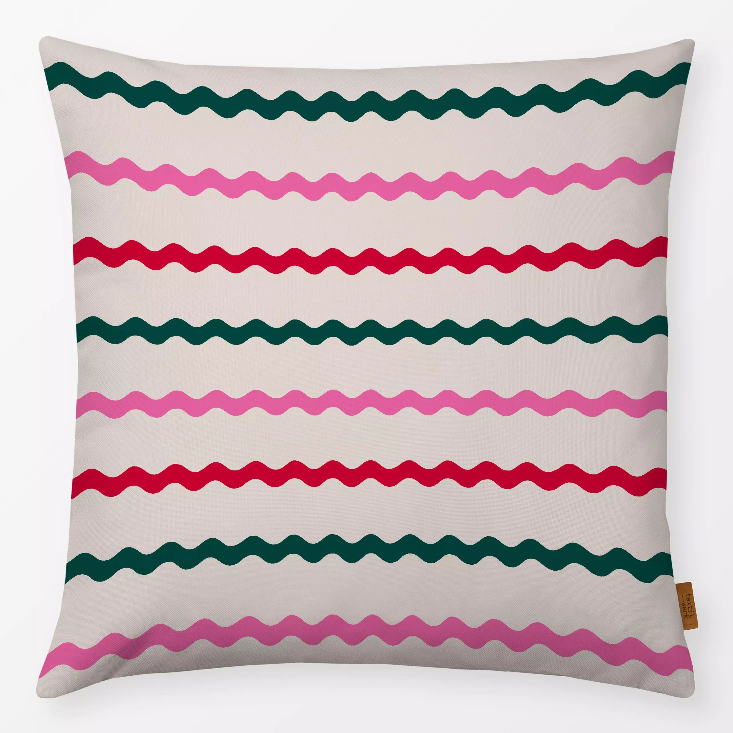 Kissen Wellenstreifen bunt - Weihnachten, Winter, Symbole & Muster - von „Studio Kesse"