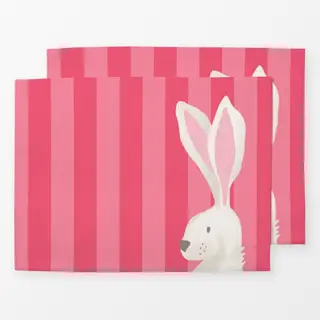 Tischset Hello Spring Hase Streifen