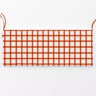 Bankauflage Karos hoch zwei | beige-rot