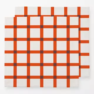 Servietten Karos hoch zwei | beige-rot