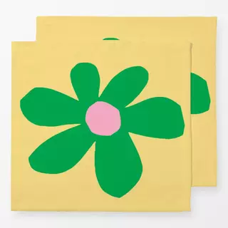 Servietten Joyful green flower yellow