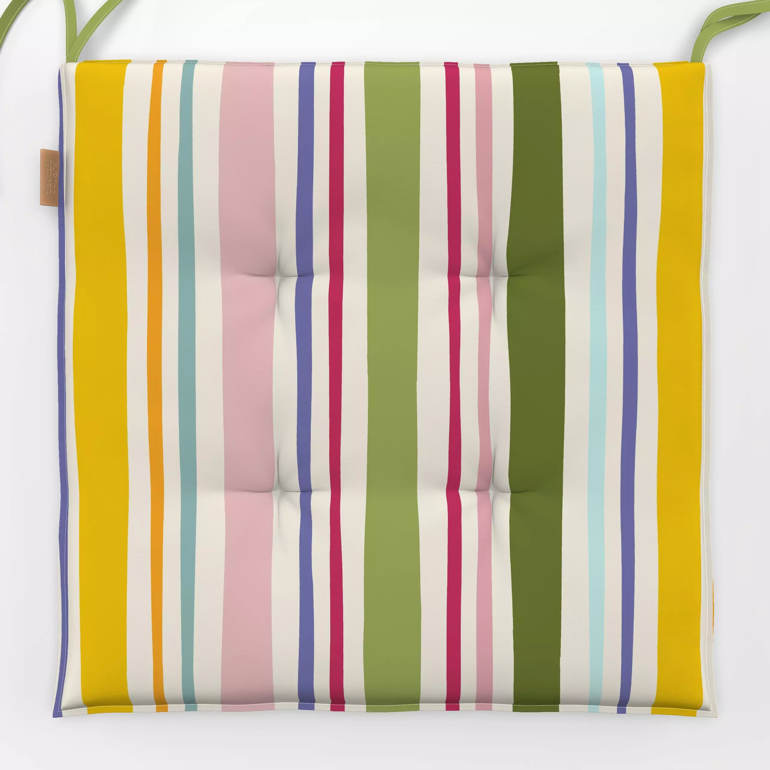 Sitzkissen Kunterbunte Sommer Streifen - Sommer, Symbole & Muster - von „Uta Naumann"; boho, Streifen, Garten, Sommerblumen,...