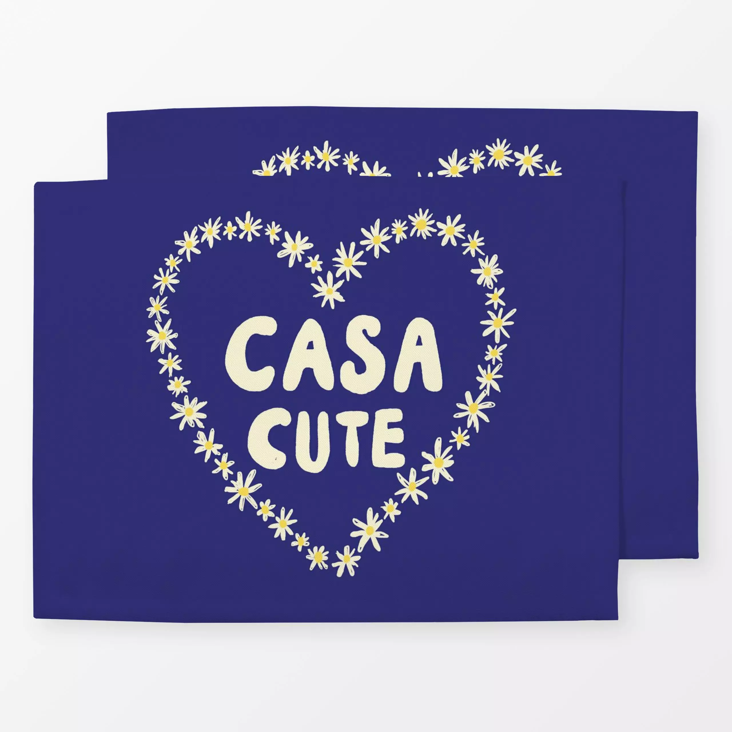 Tischset Casa Cute blau, Blumen, Spruch, von Studio Dolci