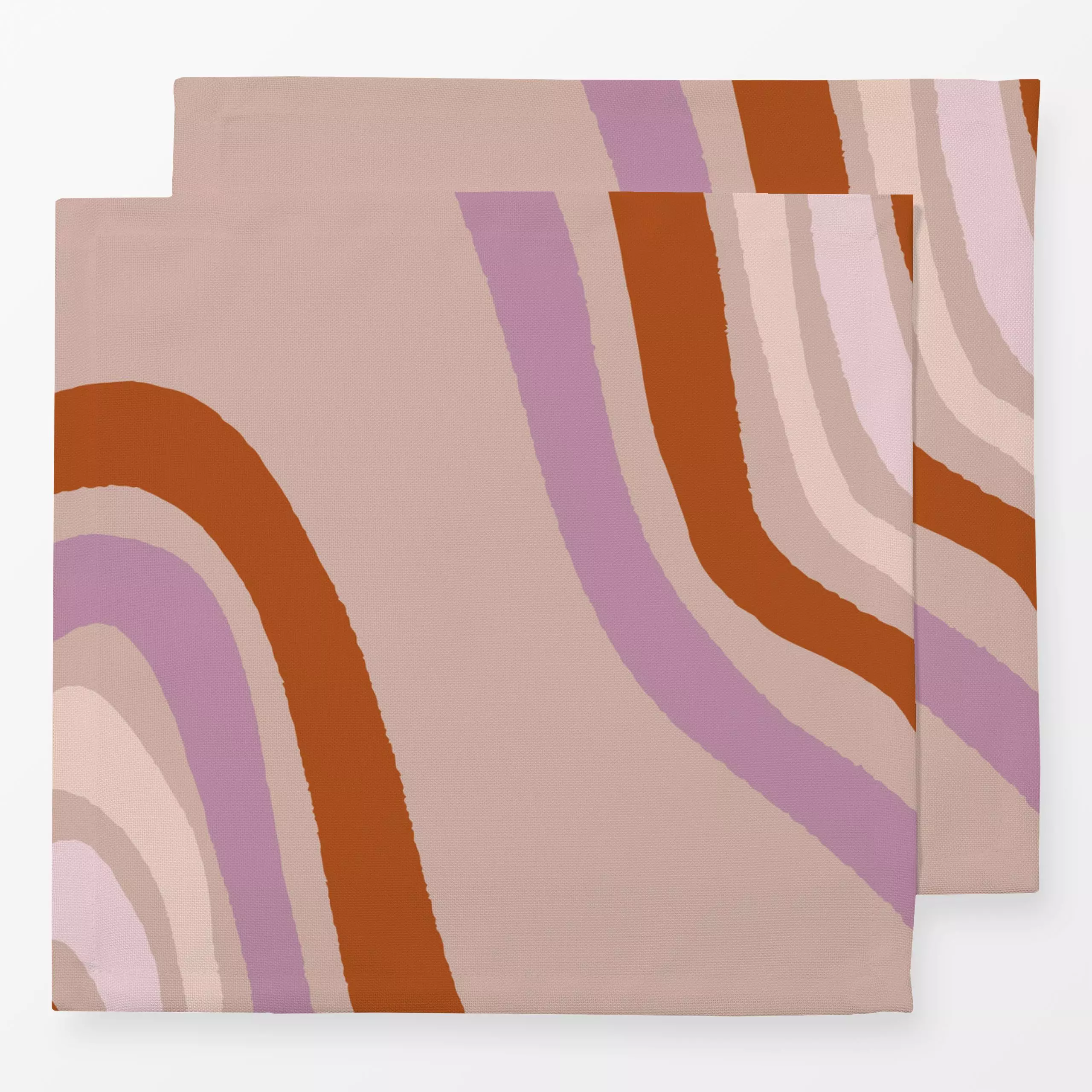 Servietten Organic Stripes orange lila - Symbole & Muster, Retro & Vintage - von „moDeern Design Studio"; Streifen, Retro, R...