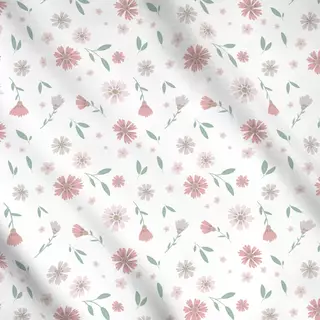 Meterware Blumen aus dem Garten rosé