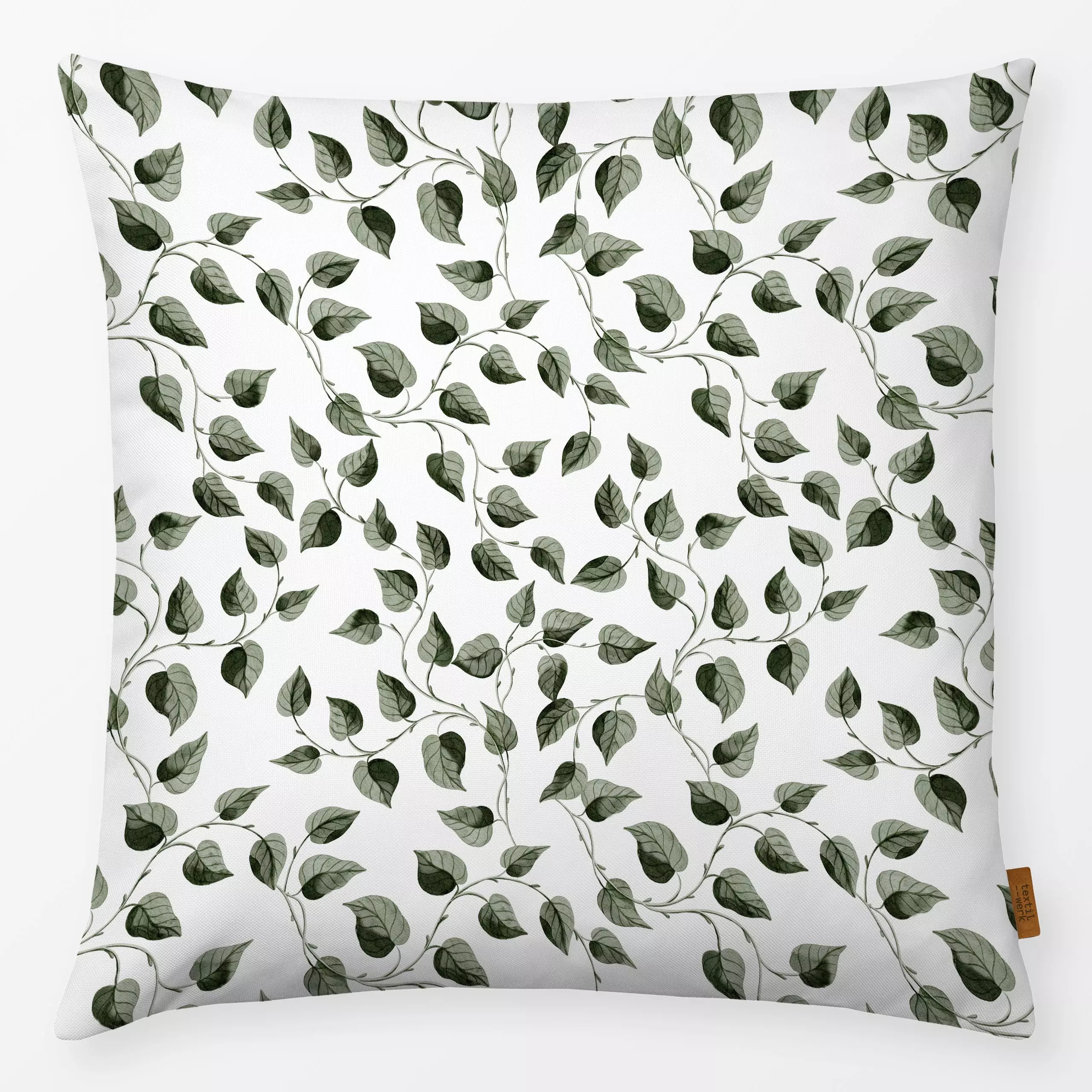 Kissen Unendliche Liebe - Ranken 1 - Blumen & Florales - von „Uta Naumann"; boho, Muster, Natur, Blatt, Blätter, Garten, Bot...