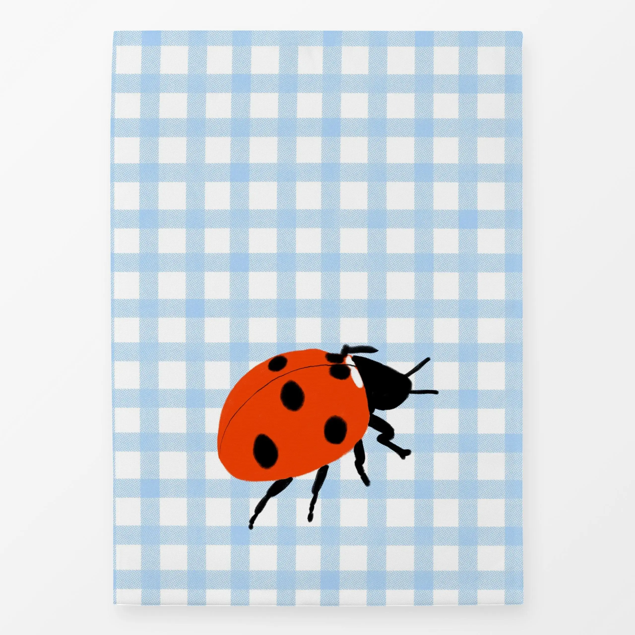 Geschirrtücher Marienkäfer Blau kariert - Frühling, Symbole & Muster - von „Sophie Augustin Illustration"; Insekten, Kaefer,...