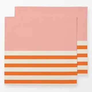 Servietten Maritimer Streifen Orange