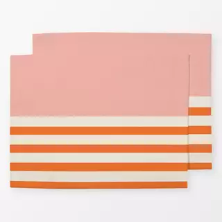 Tischset Maritimer Streifen Orange