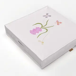 Bodenkissen Blumenvase Kreuzstich