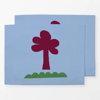 Tischset Frühling Baum hellblau