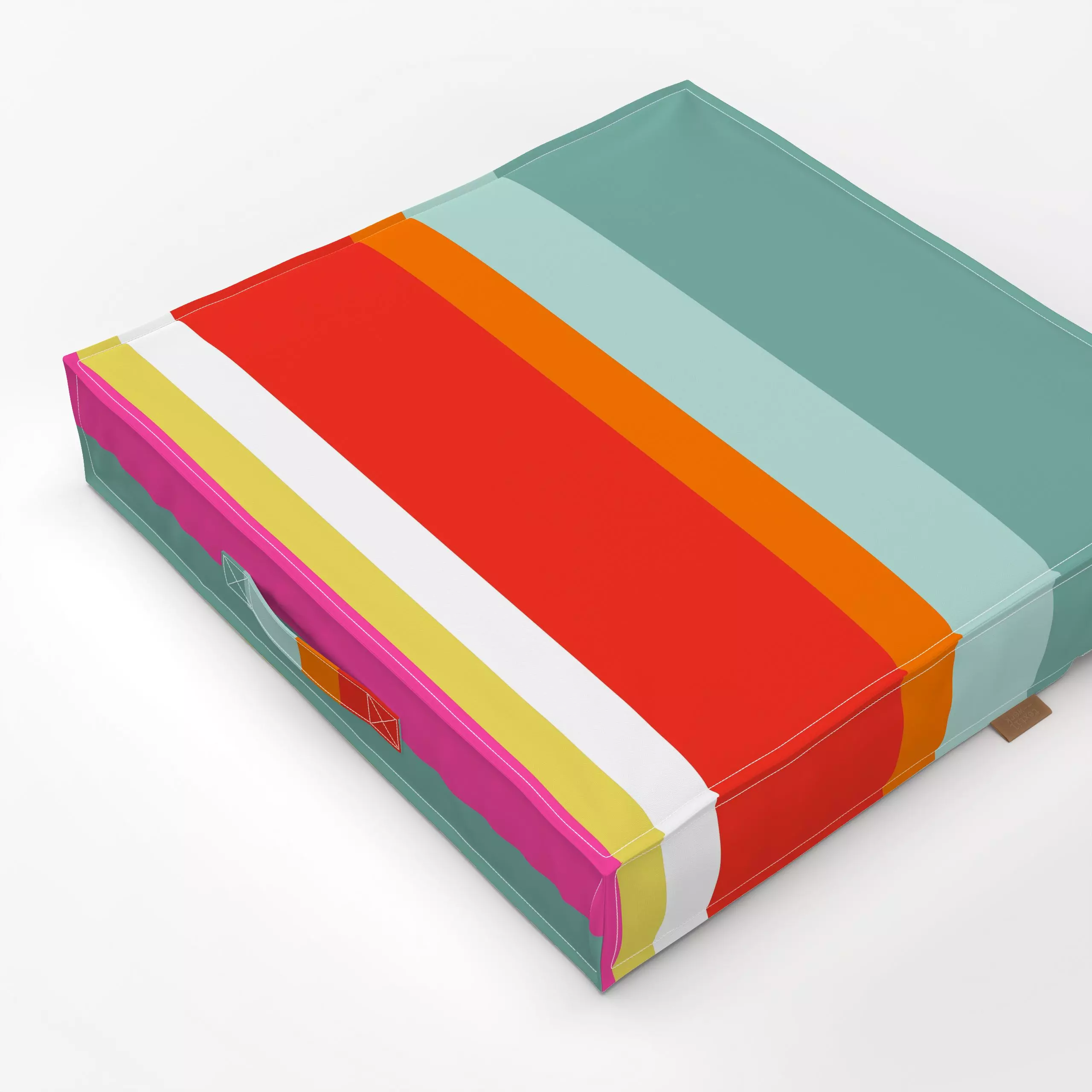 Bodenkissen Happy Summer 6 - Sommer, Symbole & Muster, Retro & Vintage - von „Uta Naumann"; boho, Streifen, Retro, Garten, b...