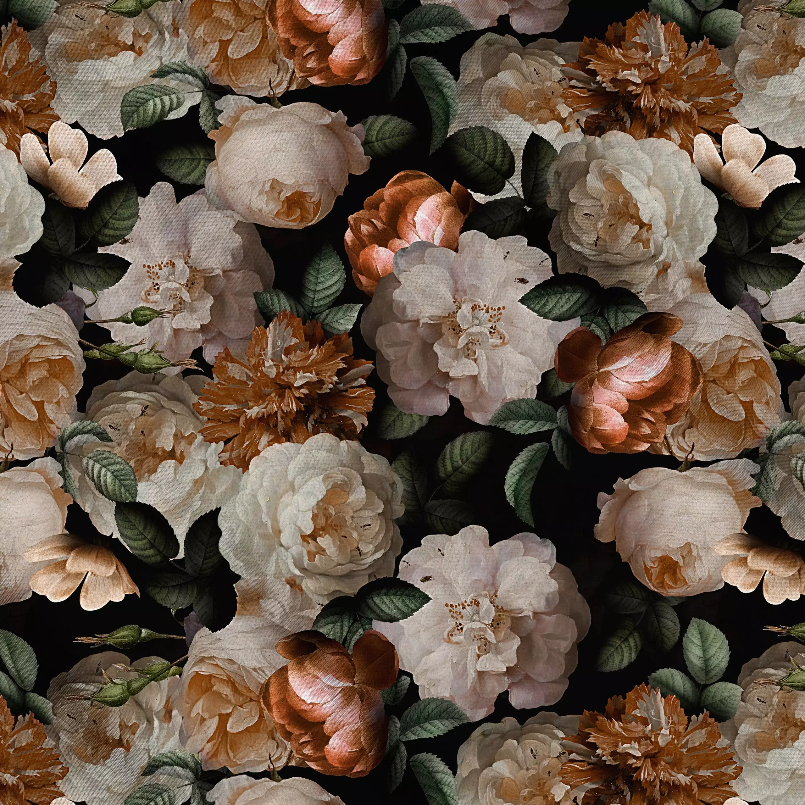 Meterware Jan Davidsz de Heem Rosen - Blumen & Florales, Retro & Vintage - von „Uta Naumann"; Muster, Natur, Blumen, Rosen, ...